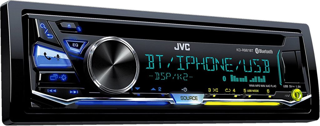 The front panel of JVC KD-R981BT best Bluetooth car stereo