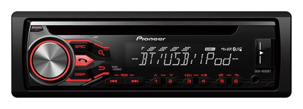 The front panel of Pioneer DEH-4800BT best Bluetooth car stereo